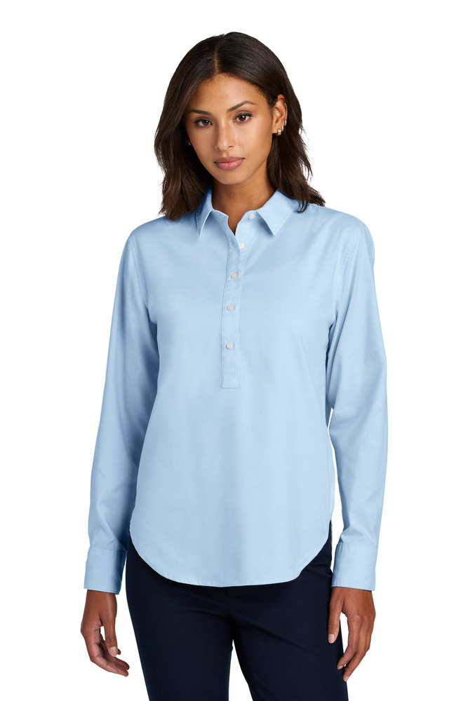 mercer+mettle mm2003 women's long sleeve modern oxford shirt Front Fullsize