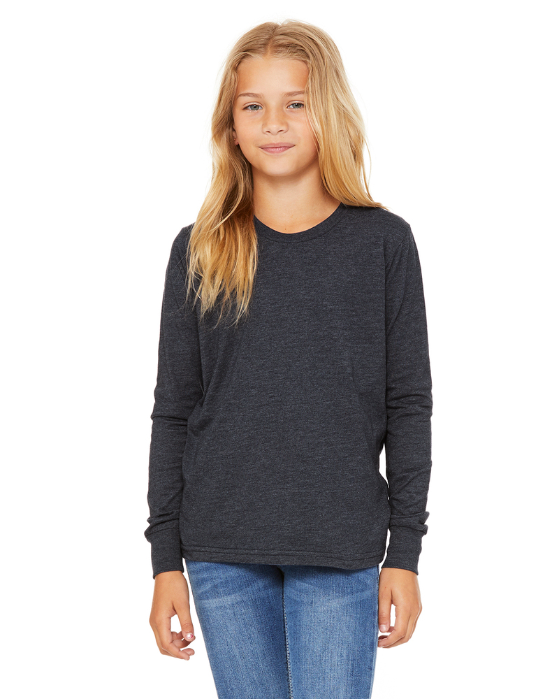 Bella + Canvas 3501Y Youth Jersey Long-Sleeve T-Shirt Front Fullsize"