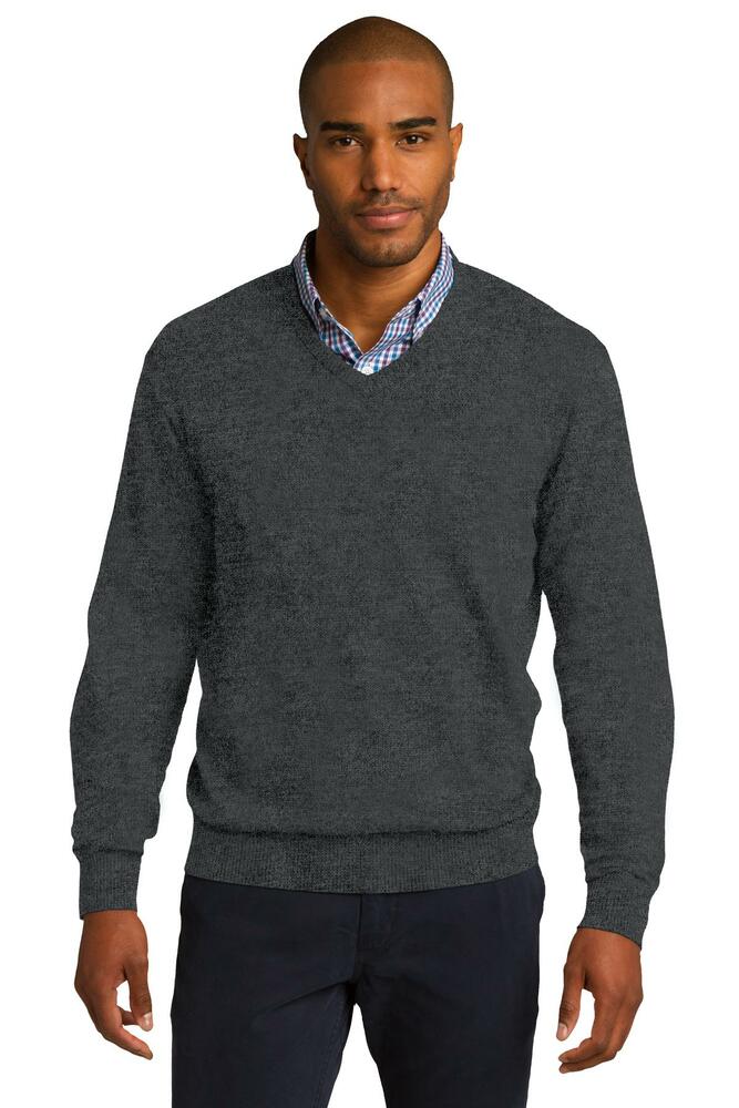 port authority sw285 v-neck sweater Front Fullsize