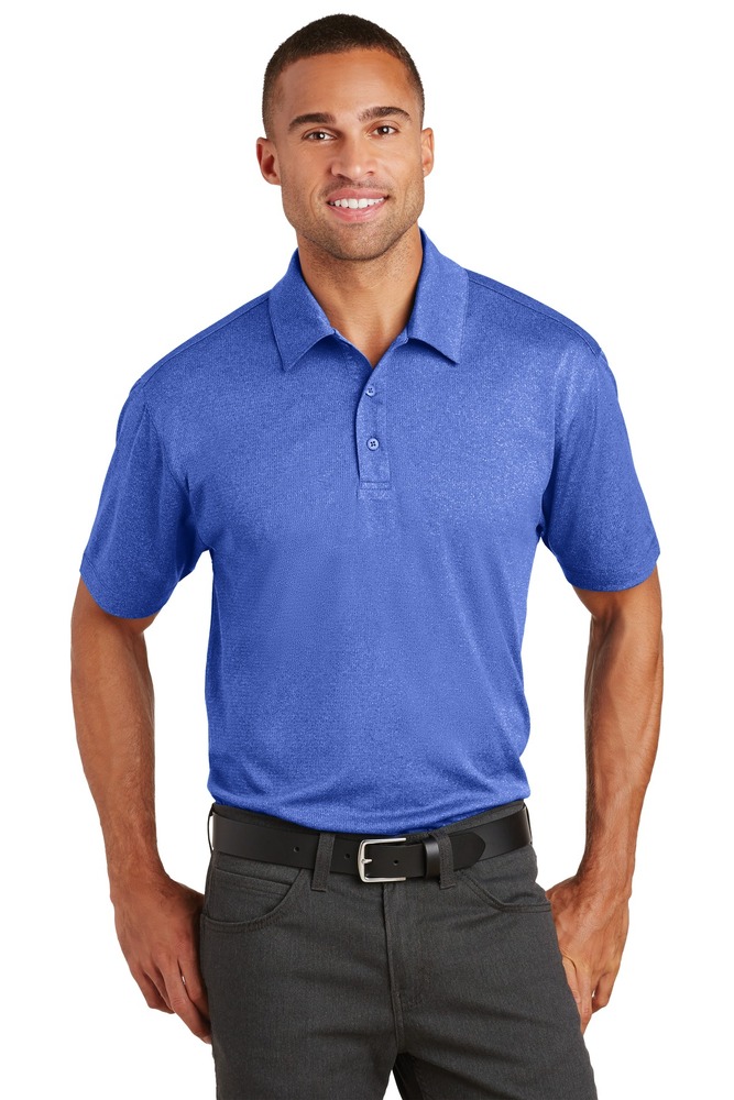 Port Authority K576 Trace Heather Polo Front Fullsize"