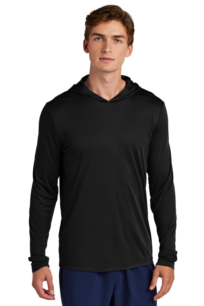 sport-tek st420lsh posi-uv ® pro long sleeve hoodie Front Fullsize