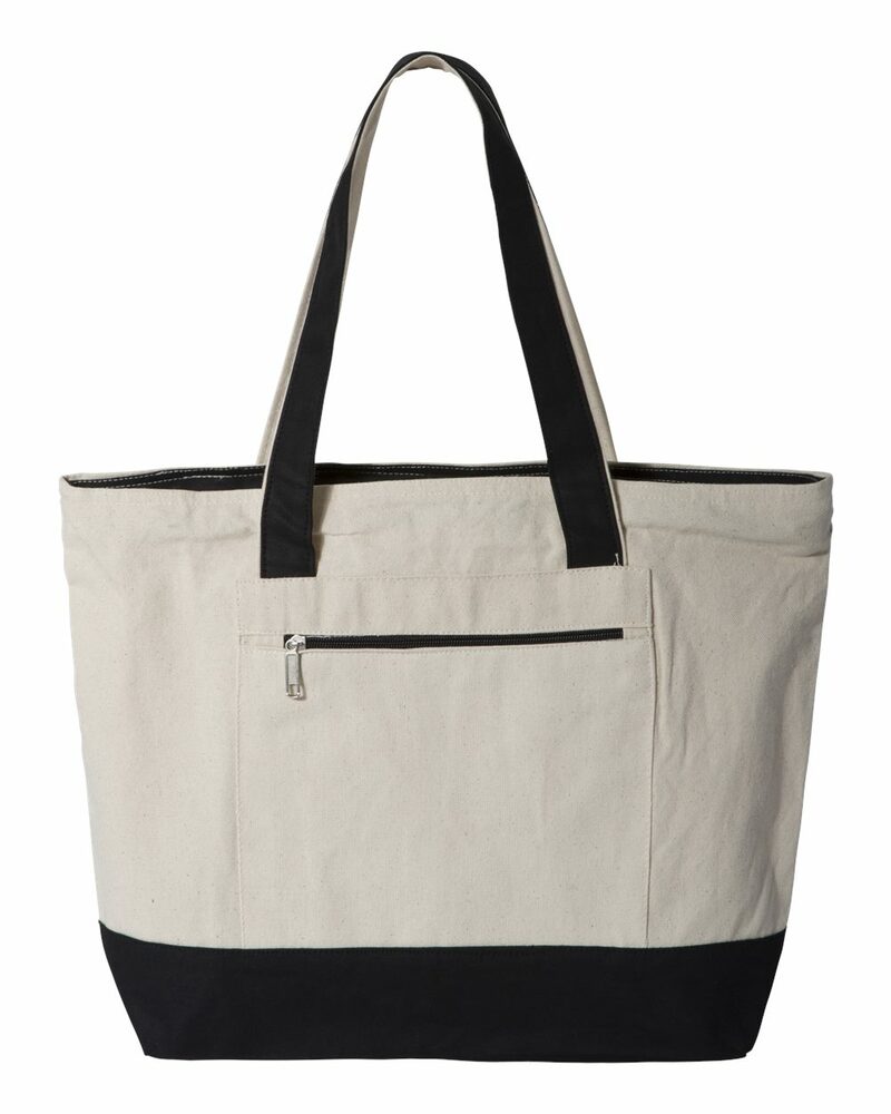 q-tees q1300 19l zippered tote Front Fullsize