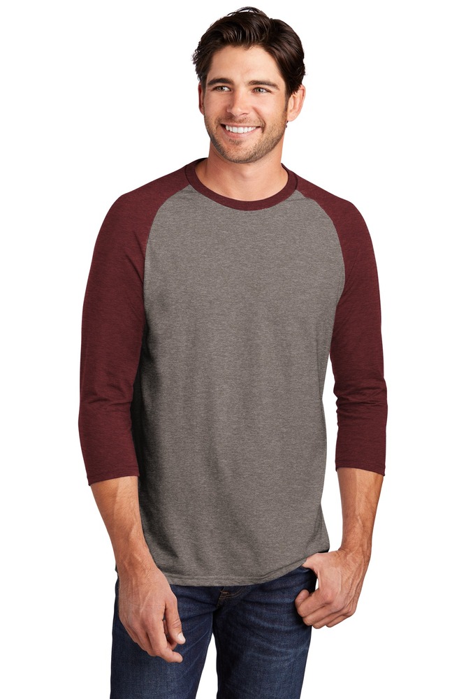 District DM136 Perfect Tri ® 3/4-Sleeve Raglan Front Fullsize"