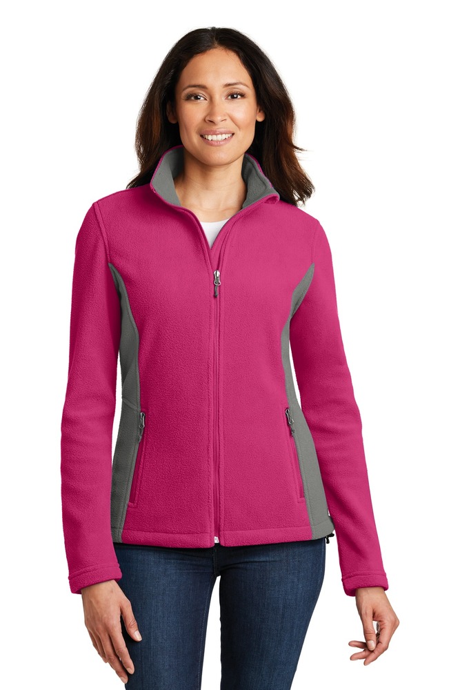 port authority l216 ladies colorblock value fleece jacket Front Fullsize