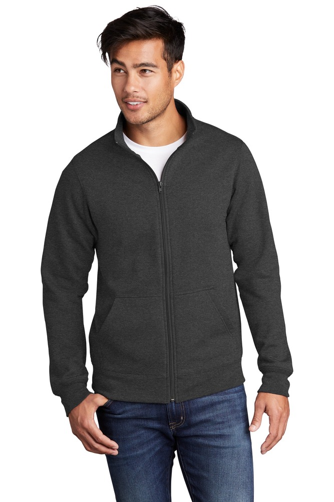 port & company pc78fz core fleece cadet full-zip sweatshirt Front Fullsize