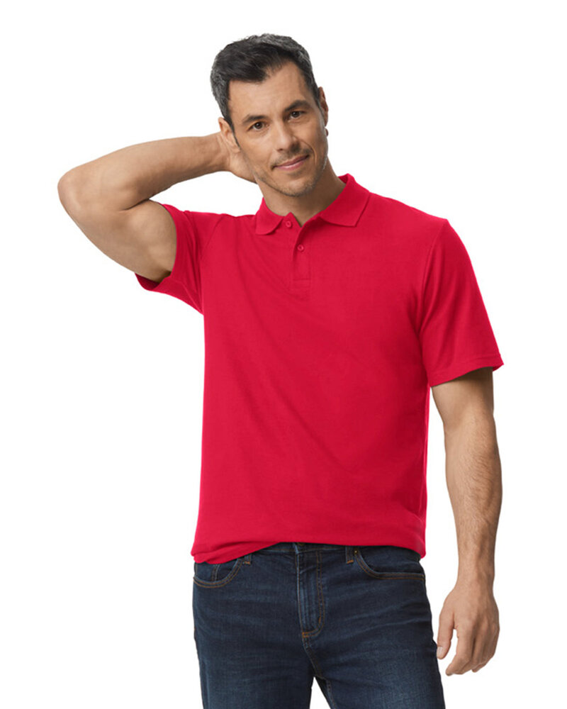 Gildan 64800 Men's Softstyle Double Pique Polo Front Fullsize"