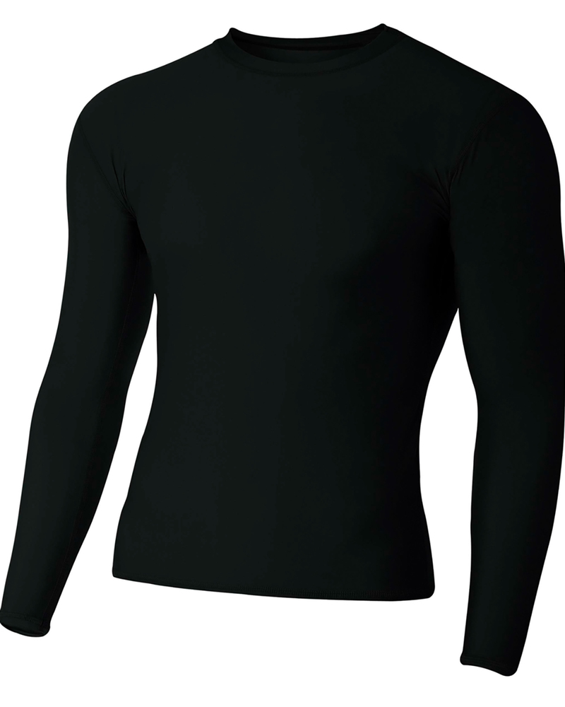 a4 n3133 adult polyester spandex long sleeve compression t-shirt Front Fullsize