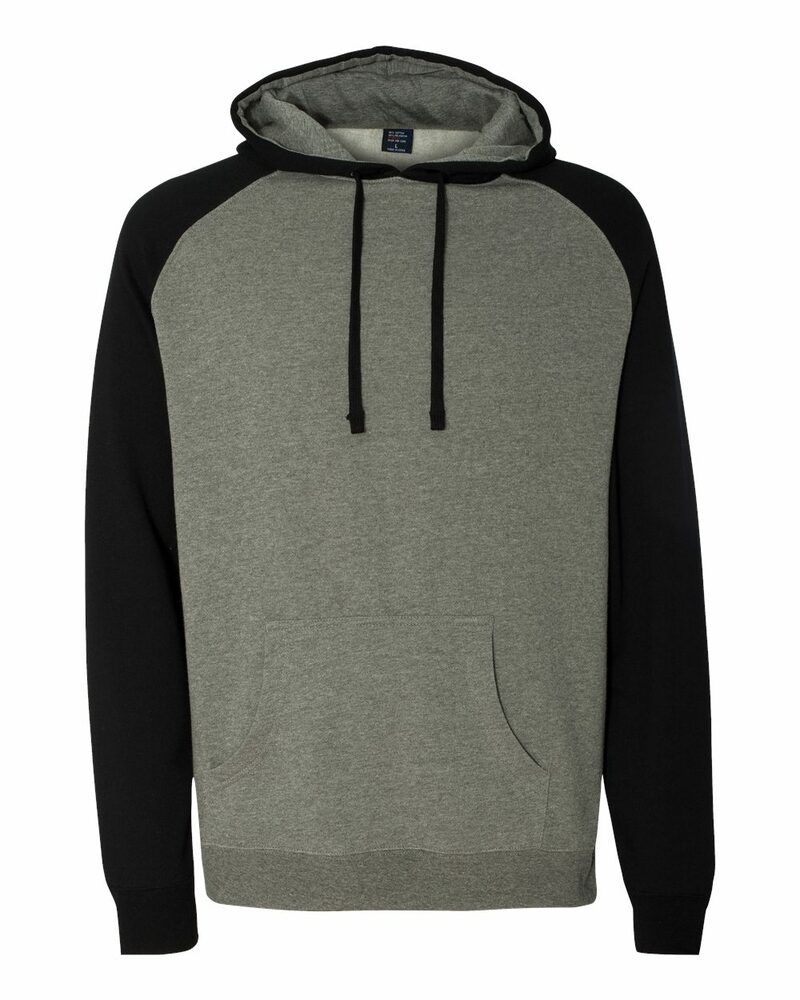 Independent Trading Co. IND40RP Raglan Hooded Sweatshirt Front Fullsize"