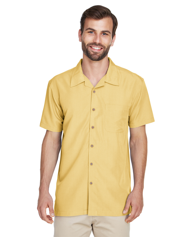 Harriton M560 Men's Barbados Textured Camp Shirt Front Fullsize"