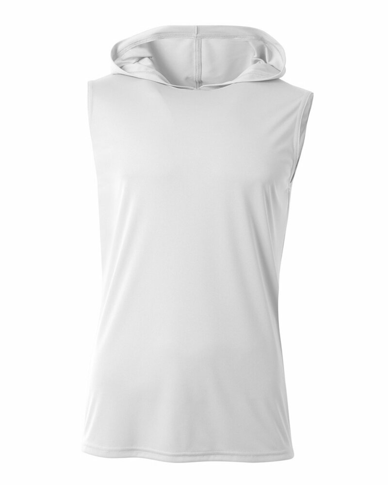 a4 nb3410 youth sleeveless hooded t-shirt Front Fullsize