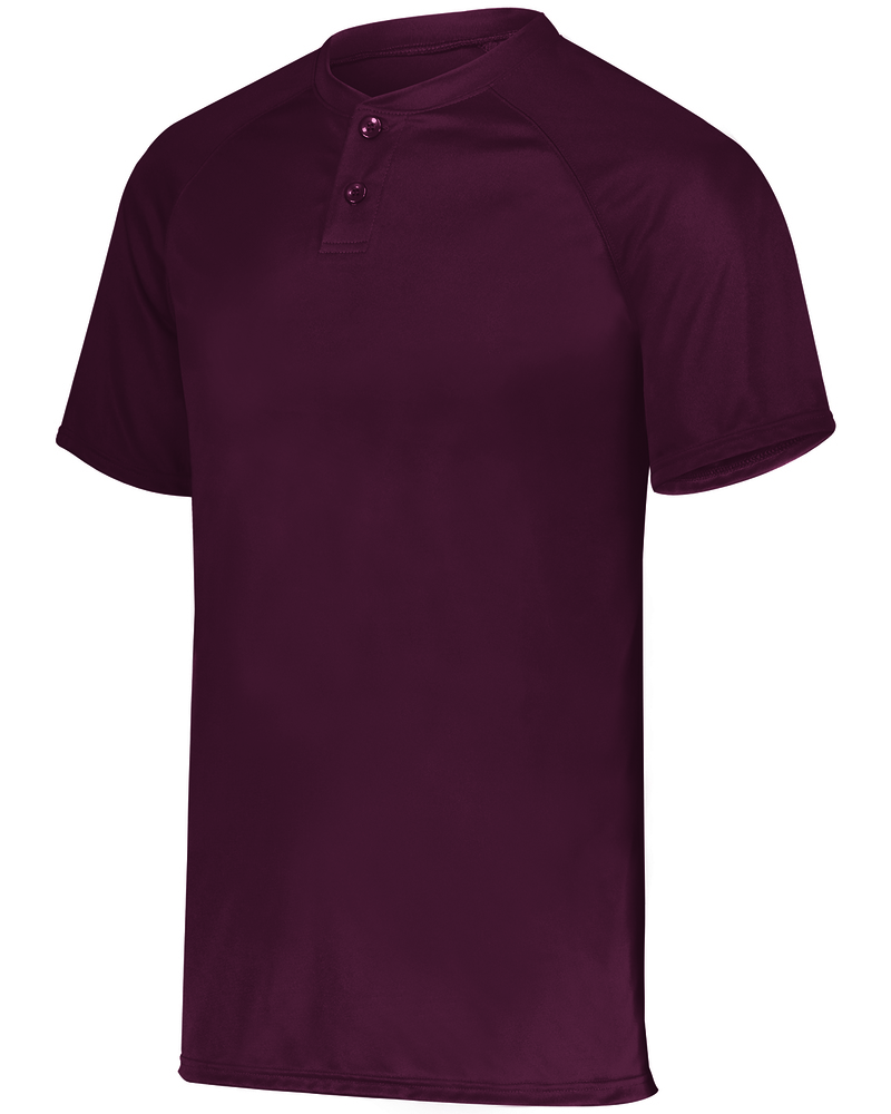 Augusta Sportswear AG1566 Youth Attain Wicking Two-Button Baseball Jersey Front Fullsize"