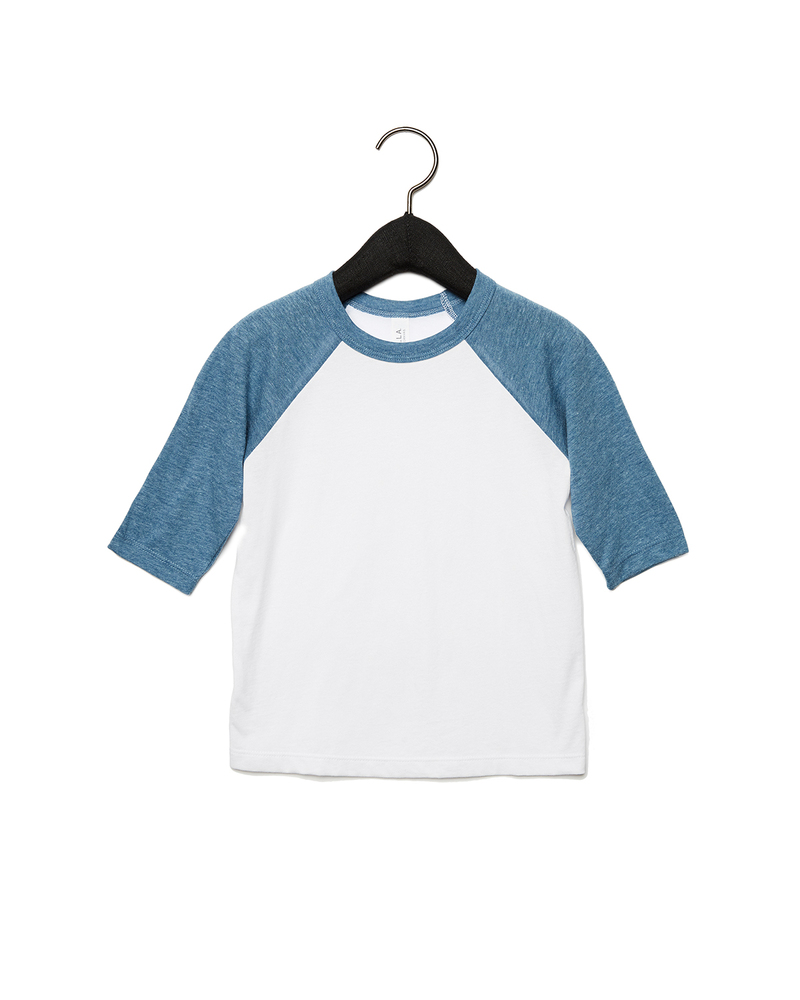 bella + canvas 3200t toddler 3/4-sleeve baseball t-shirt Front Fullsize