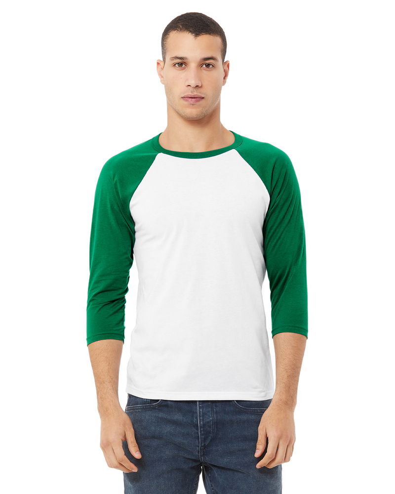 Bella + Canvas 3200 Unisex 3/4-Sleeve Baseball T-Shirt Front Fullsize"