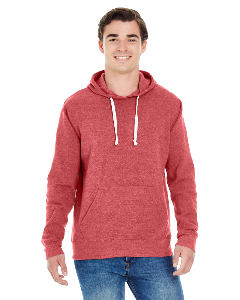 J America JA8871 Adult Triblend Pullover Fleece Hooded Sweatshirt Front Fullsize"