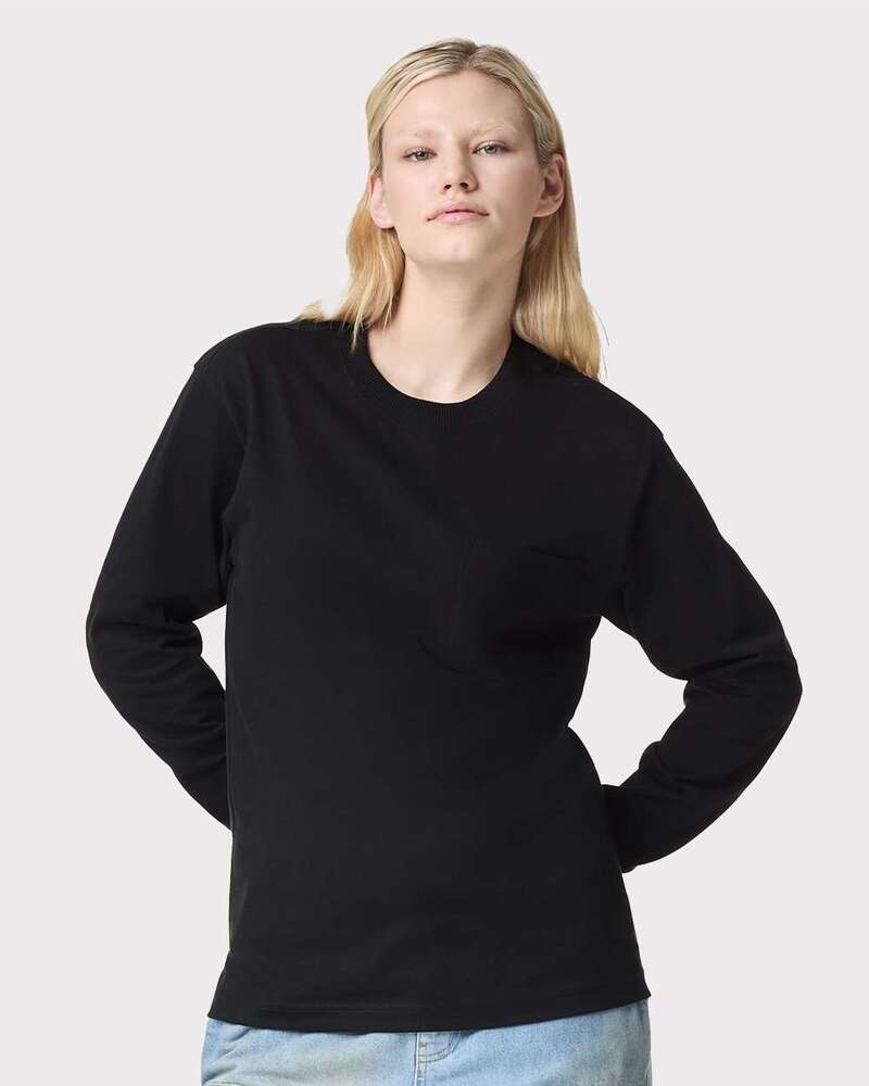 american apparel aa9410 super heavyweight long sleeve pocket tee Front Fullsize