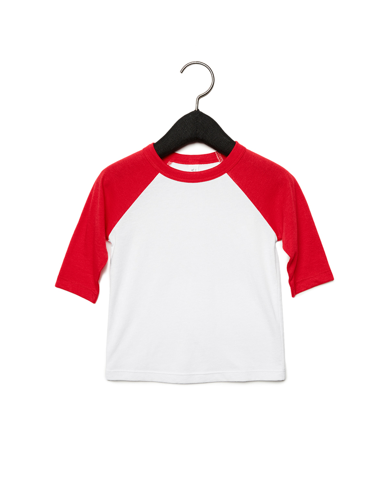 Bella + Canvas 3200T Toddler 3/4-Sleeve Baseball T-Shirt Front Fullsize"