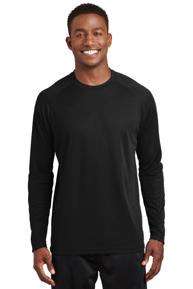 sport-tek t473ls dry zone ® long sleeve raglan t-shirt Front Fullsize
