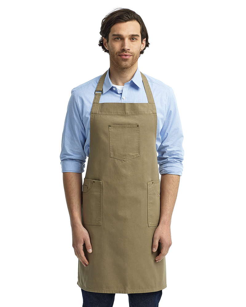 artisan collection by reprime rp132 unisex cotton chino bib apron Front Fullsize