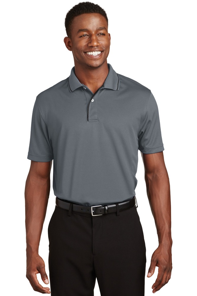 Sport-Tek K467 Dri-Mesh ® Polo with Tipped Collar and Piping Front Fullsize"