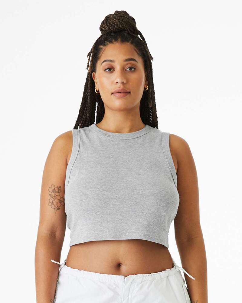 Bella + Canvas 1013BE Ladies' Micro Rib Muscle Crop Tank Front Fullsize"