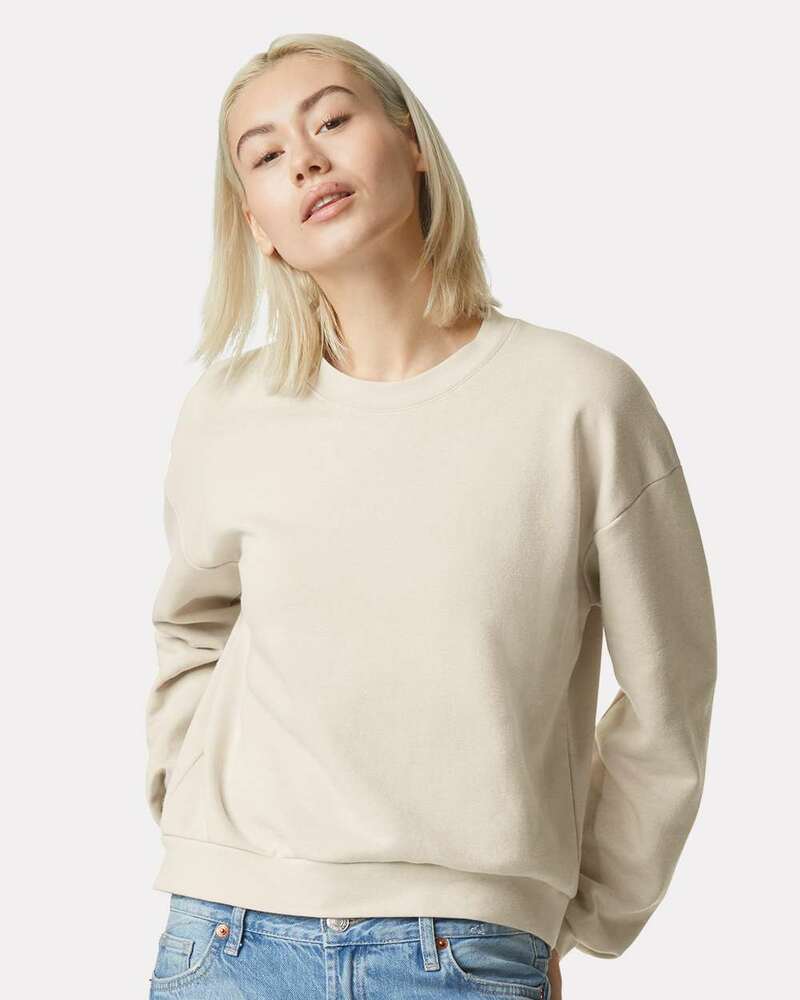 American Apparel RF494 Ladies' ReFlex Fleece Crewneck Sweatshirt Front Fullsize"