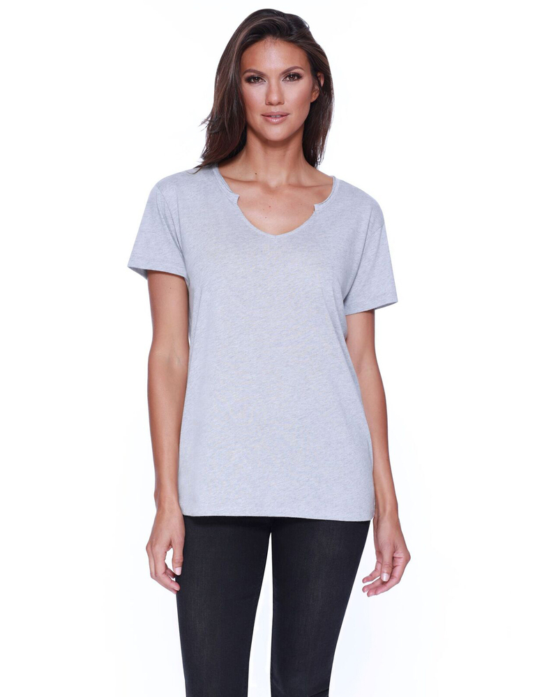 startee st1823 ladies' cotton/modal open v-neck t-shirt Front Fullsize