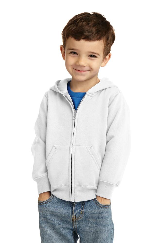 port & company car78tzh toddler core fleece full-zip hooded sweatshirt Front Fullsize