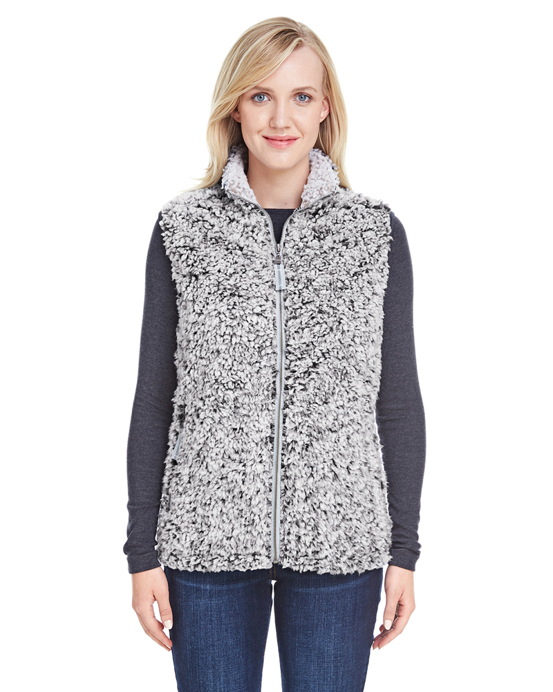 j america ja8456 ladies' epic sherpa vest Front Fullsize