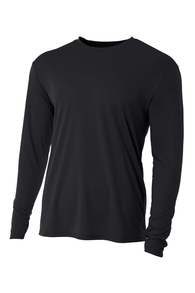 a4 nb3165 youth long sleeve cooling performance crew shirt Front Fullsize