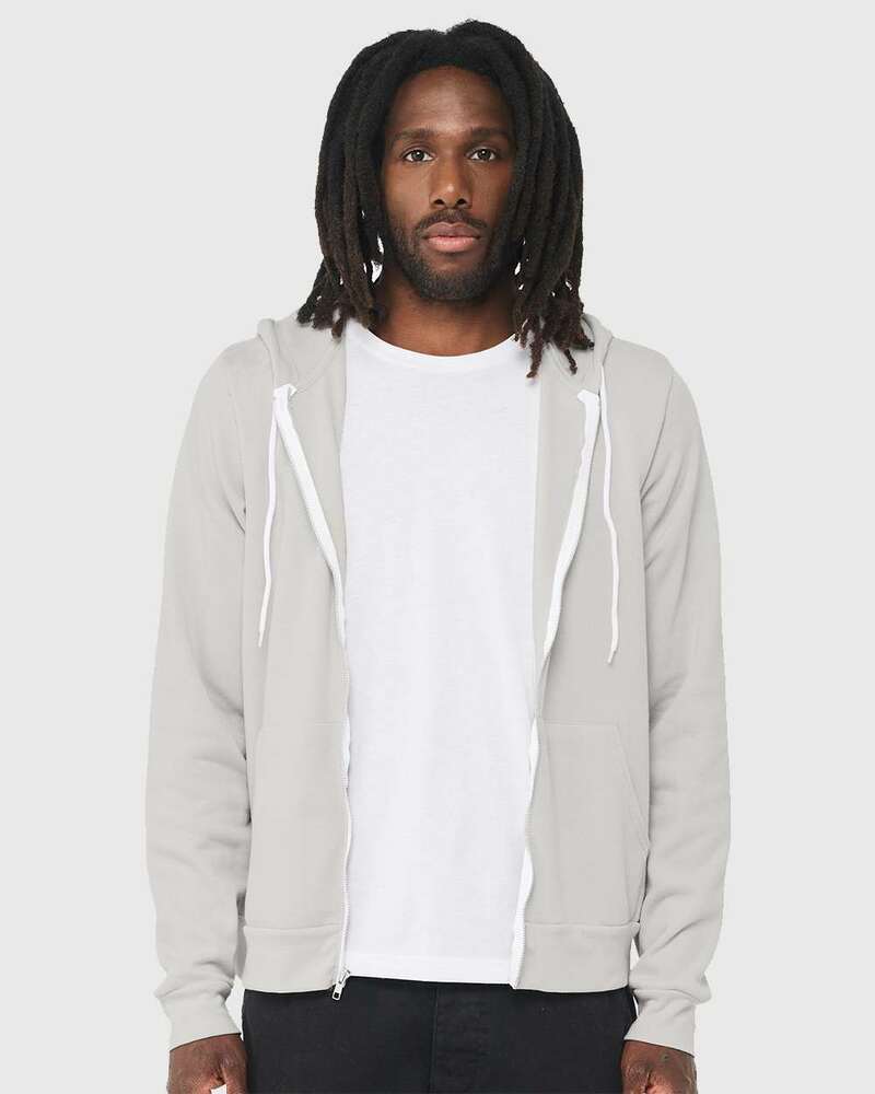 Bella + Canvas 3739 Unisex Sponge Fleece Full-Zip Hooded Sweatshirt Front Fullsize"
