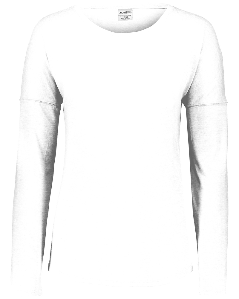 augusta sportswear ag3077 ladies' tri-blend long slevee t-shirt Front Fullsize