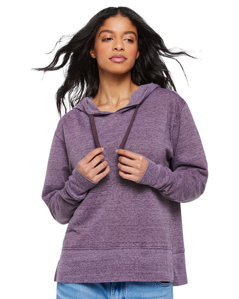 LAT 3536 Ladies' Vintage Wash Fleece Hooded Sweatshirt Front Fullsize"