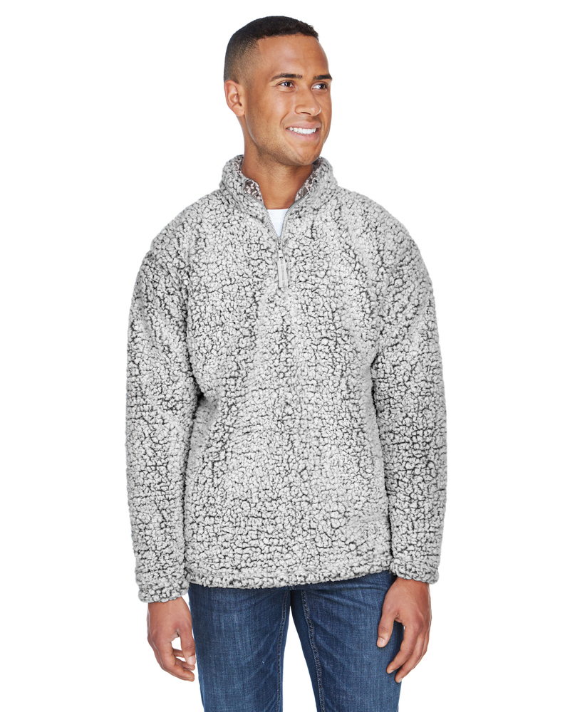 j america ja8454 adult epic sherpa quarter-zip Front Fullsize