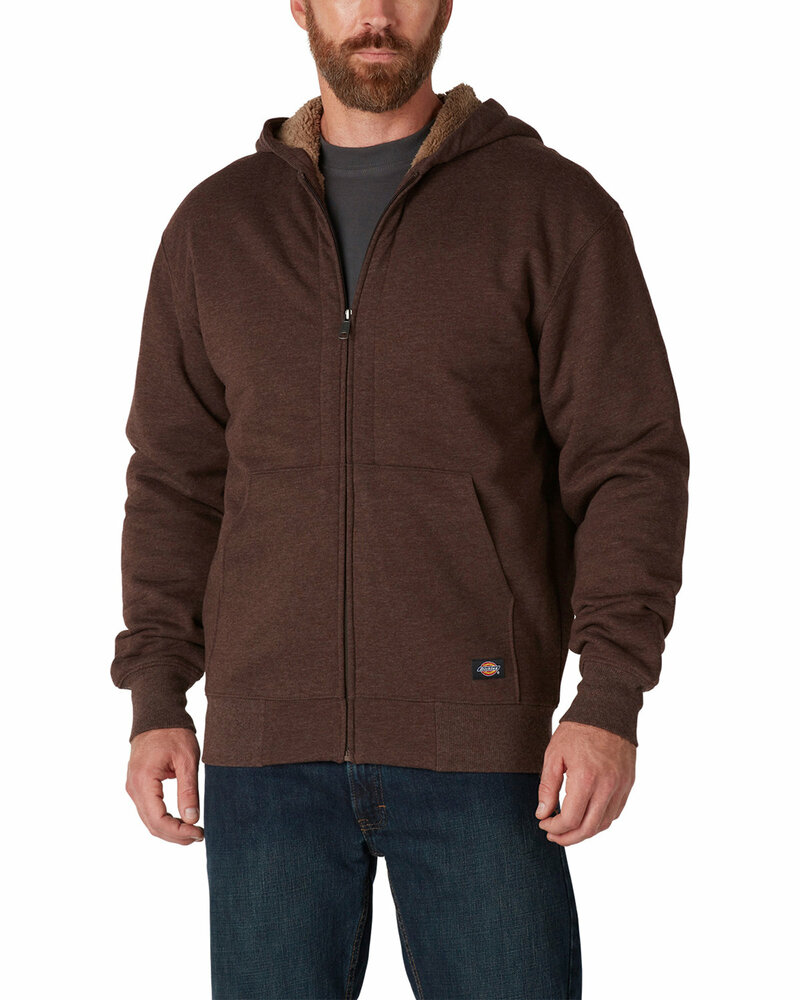 dickies tw457 men's fleece-lined full-zip hooded sweatshirt Front Fullsize