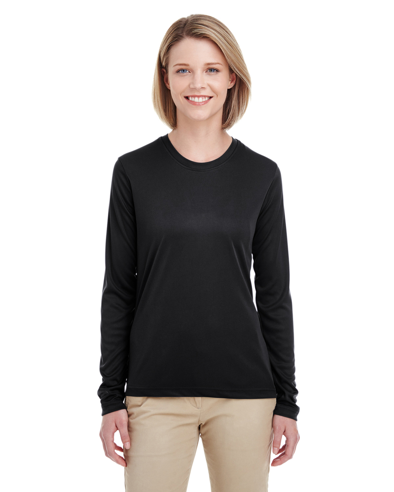 ultraclub 8622w ladies' cool & dry performance long-sleeve top Front Fullsize