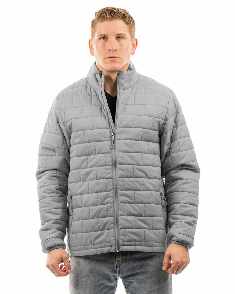 burnside b8713 adult box quilted puffer jacket Front Fullsize