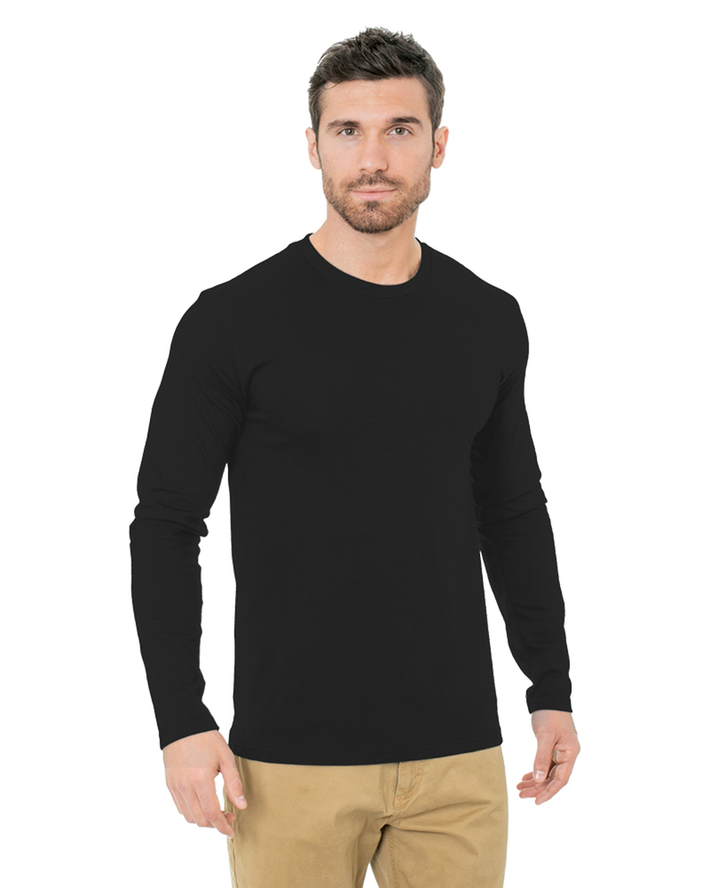 bayside ba9550 unisex fine jersey long-sleeve crew t-shirt Front Fullsize