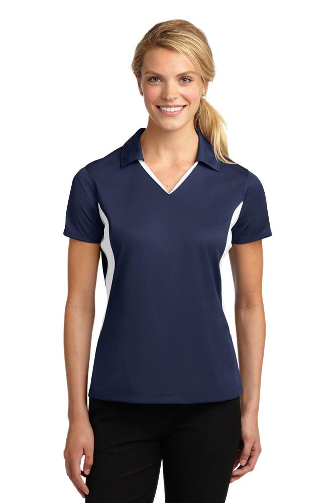 Sport-Tek LST655 Ladies Side Blocked Micropique Sport-Wick ® Polo Front Fullsize"