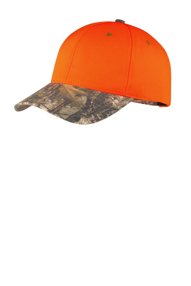 port authority c804 enhanced visibility cap with camo brim Front Fullsize