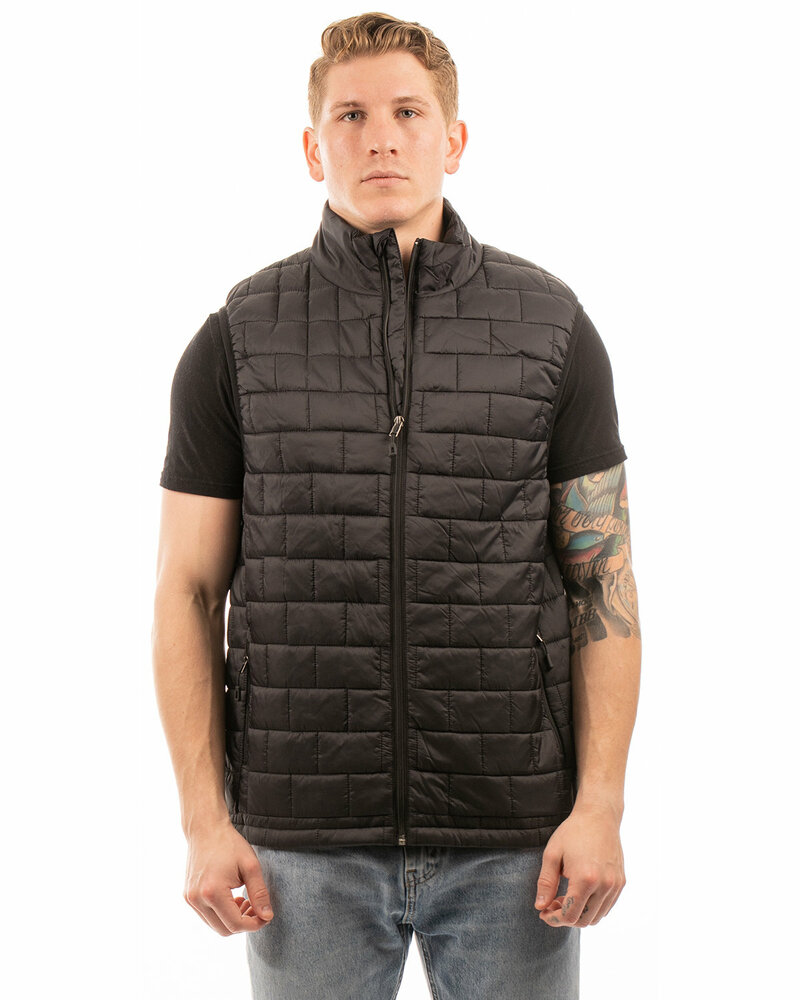 burnside 32-8703 men's quilted puffer vest Front Fullsize