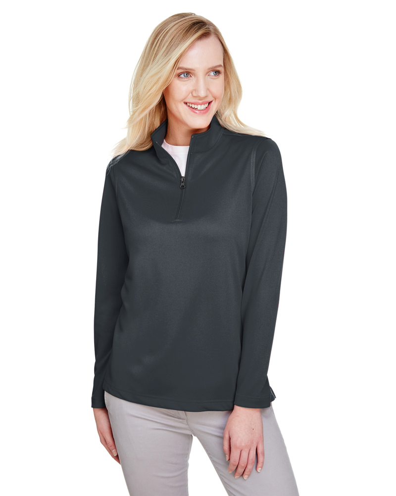 harriton m748w ladies' advantage snag protection plus quarter-zip Front Fullsize