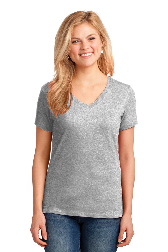 Port & Company LPC54V Ladies Core Cotton V-Neck Tee Front Fullsize"