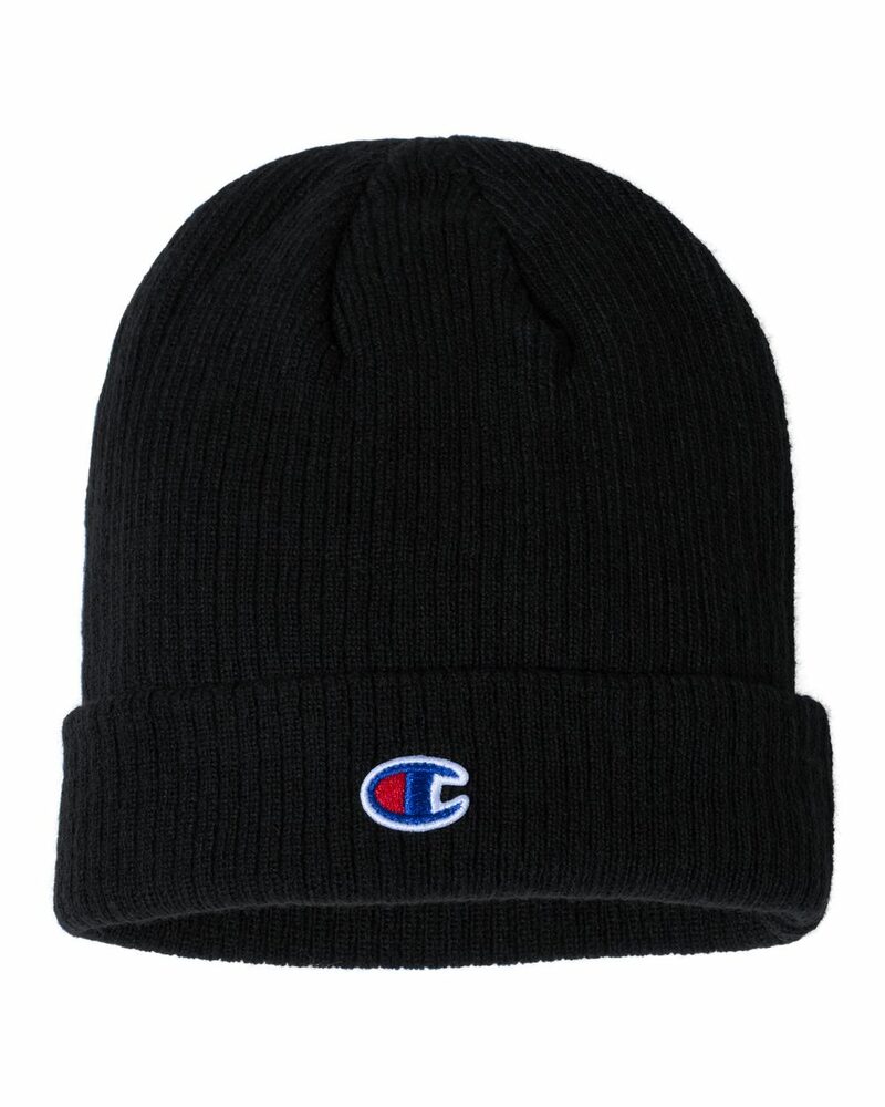 champion cs4003 cuff beanie with patch Front Fullsize