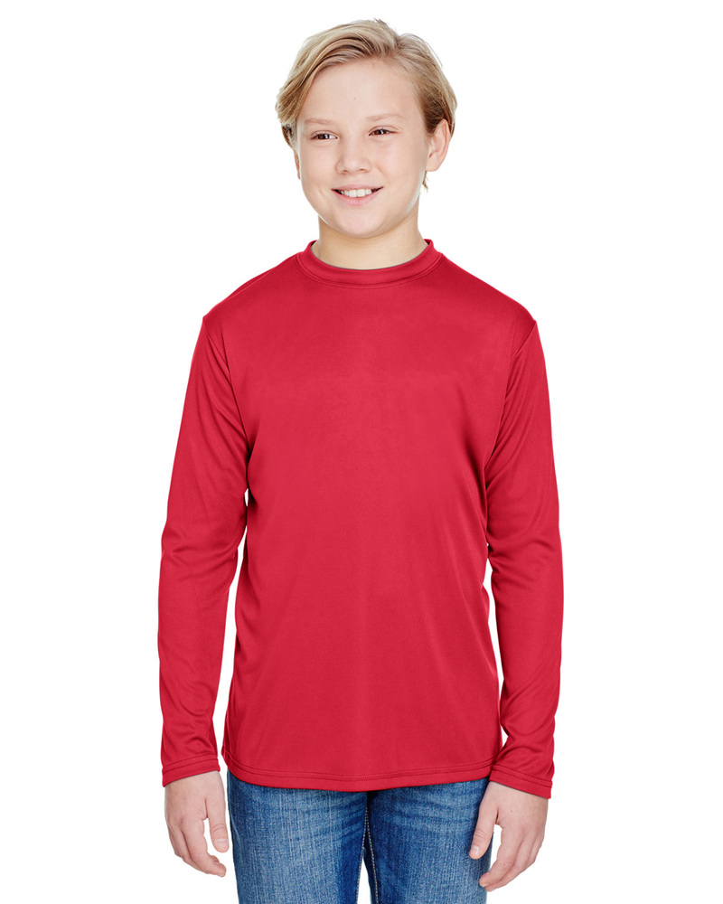 A4 NB3165 Youth Long Sleeve Cooling Performance Crew Shirt Front Fullsize"