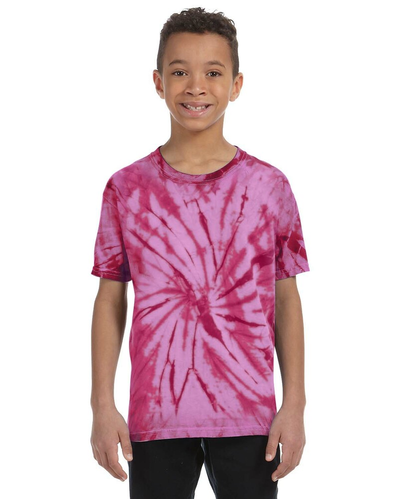 Tie-Dye CD101Y Youth 5.4 oz. 100% Cotton Spider T-Shirt Front Fullsize"