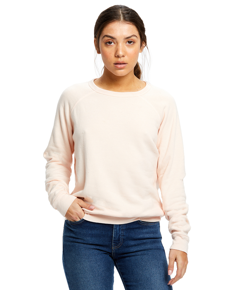 us blanks us238 ladies' raglan pullover long sleeve crewneck sweatshirt Front Fullsize