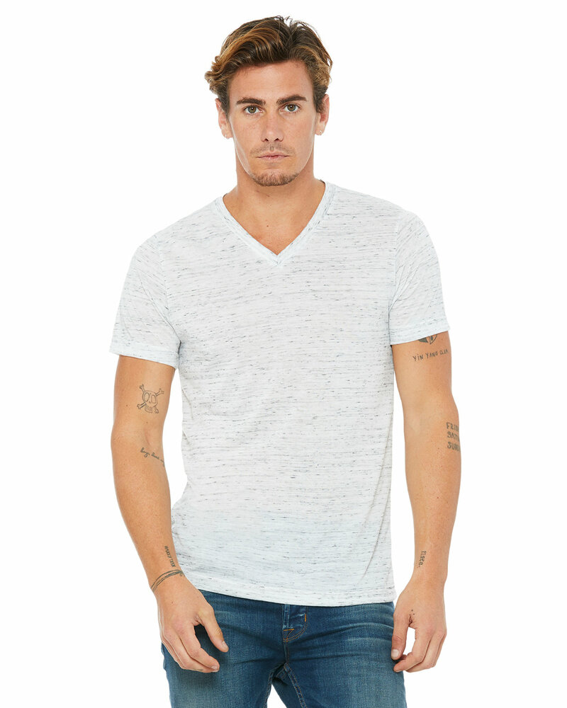Bella + Canvas 3655C Unisex Textured Jersey V-Neck T-Shirt Front Fullsize"