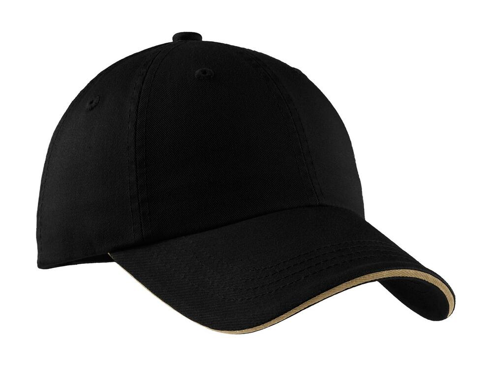 Port Authority C830 Sandwich Bill Cap with Striped Closure Front Fullsize"