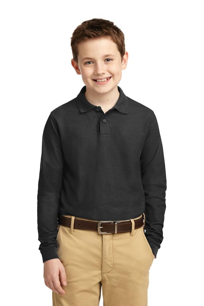 Port Authority Y500LS Youth Long Sleeve Silk Touch™ Polo Front Fullsize"