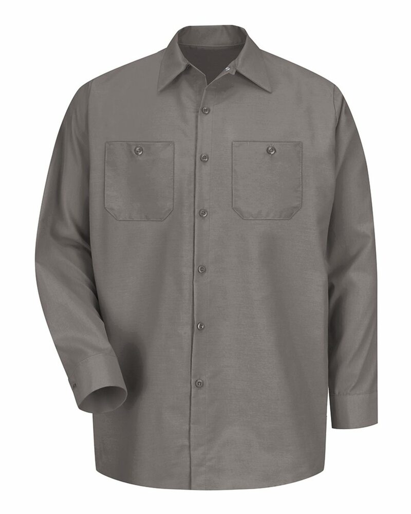 Red Kap SP14LONG Long Size, Long Sleeve Industrial Work Shirt Front Fullsize"